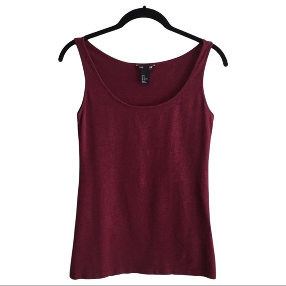 H&M Tops - Burgundy Basic Tank Top